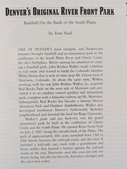 2003 Book: Above The Fruited Plain: Baseball In The Rocky Mountain West