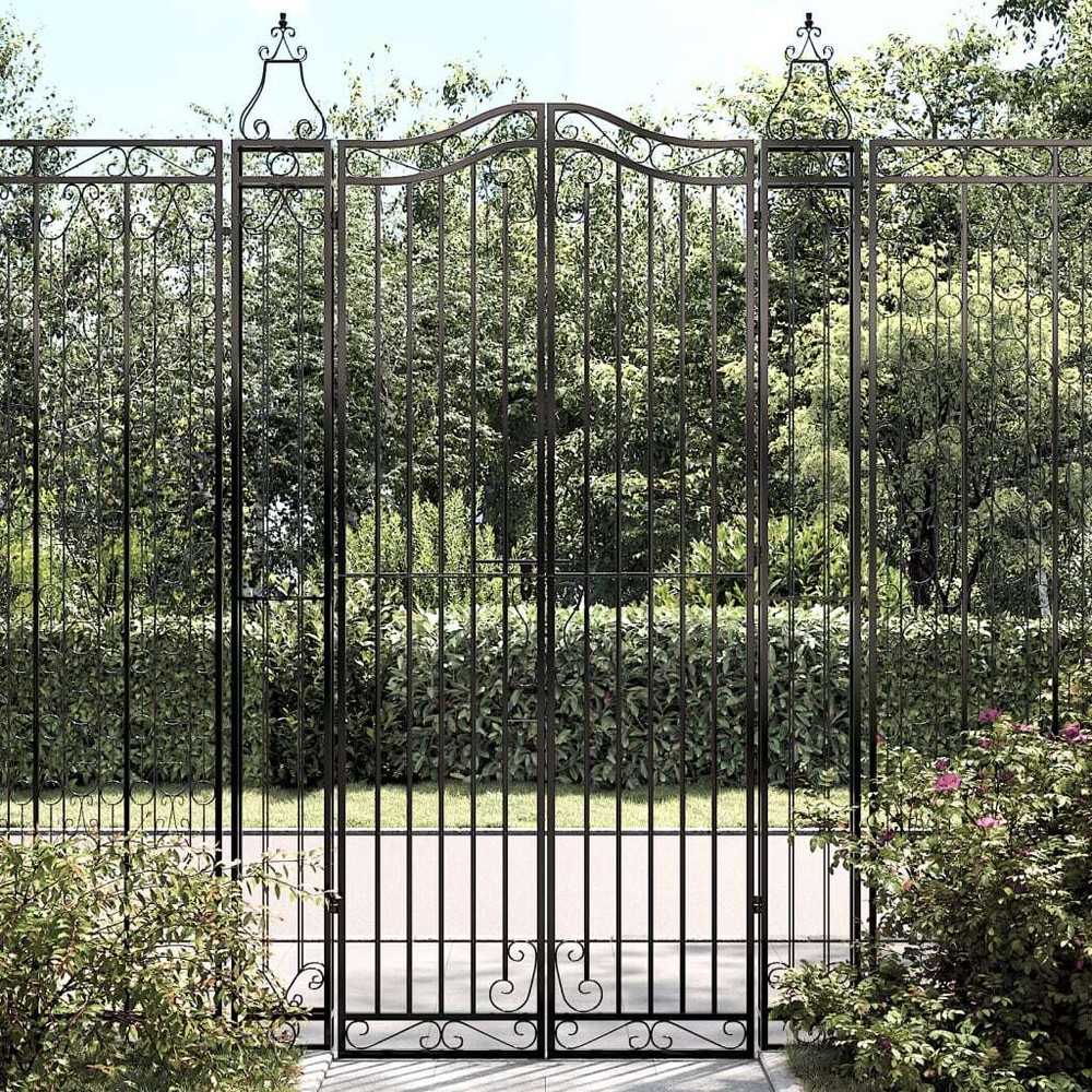 Garden Gate Ornamental Fence Gate with Bolt Hinge Trellis Wrought Iron vidaXL vi