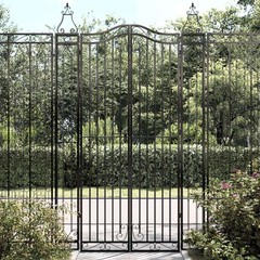 Garden Gate Ornamental Fence Gate with Bolt Hinge Trellis Wrought Iron vidaXL vi