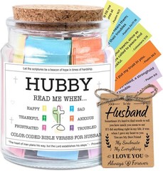 Meaningful Christian Gifts for Husband – Color-Coded Bible Verse Jar, 5 oz