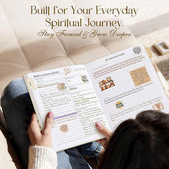 Linen Bible Study Journal for Women with Tabs, Highlighters & Church Notes