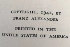 1942 Our Age of Unreason 1st w/ Author Franz Alexander Astro Chart Hand Done!WOW