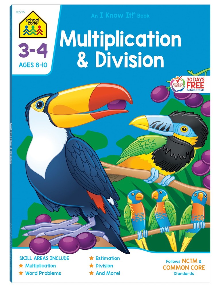 School Zone Multiplication & Division Workbook: 64 Pages