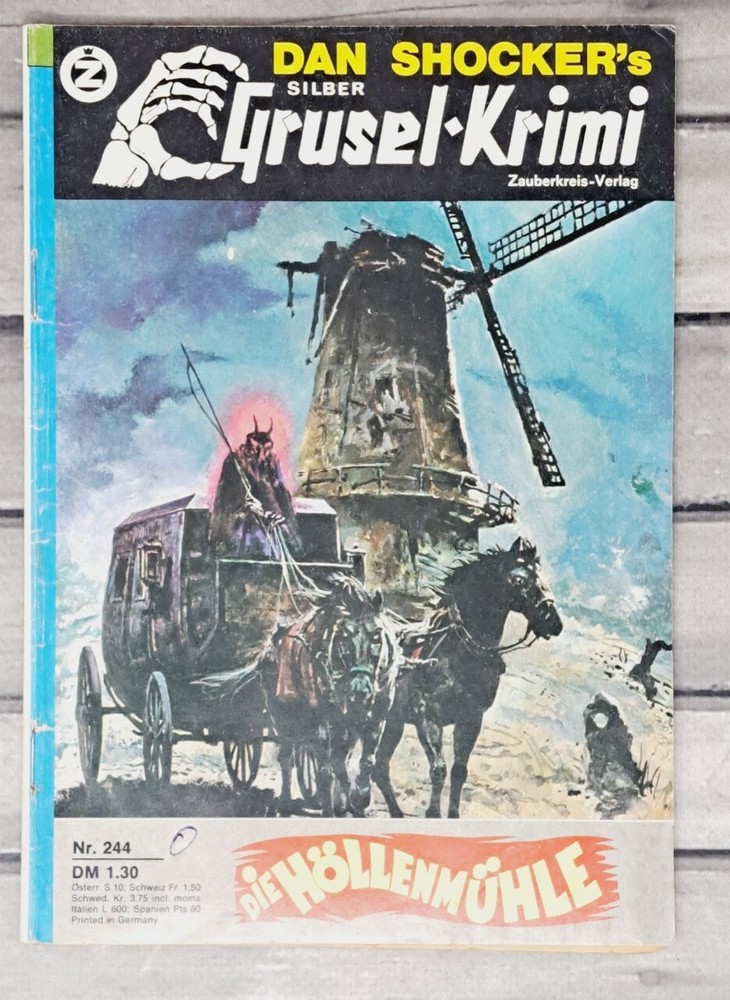 Dan Shocker’s Silber Grusel-Krimi #244 German Pulp Horror Magazine Novel VTG