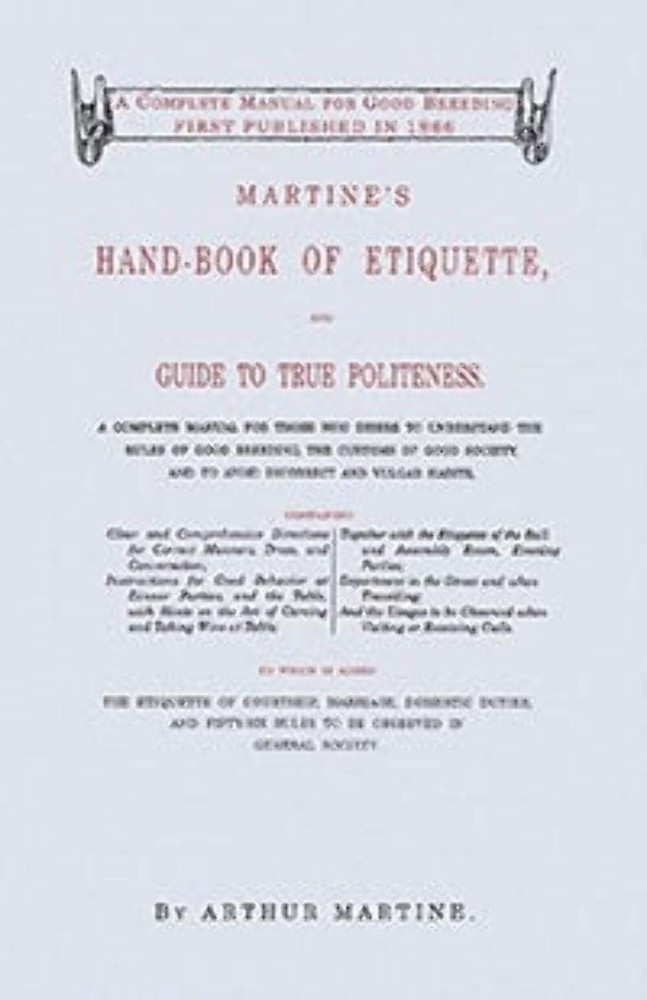 NEW Applewood Books Martine’s Handbook of Etiquette, 9781557094292 Applewood Bo