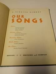 A Singing School Our Songs Hardcover 1939