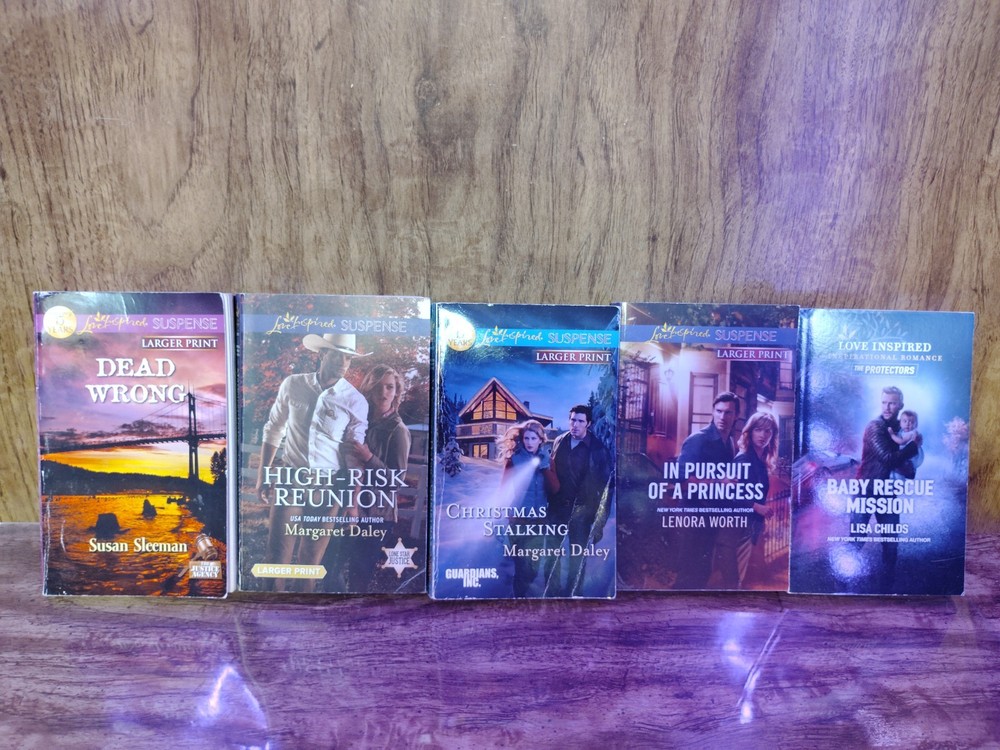Love Inspired Suspense Larger Print Lot 5 Books Margaret Daley Susan Sleeman Len