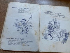 Nursery Rhymes from Mother Goose Lithographed on linen Indestructible 1890s