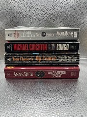 Mixed Paperback Book Lot 4 Crichton/Clancy/Rice Paperback Bundle Suspense/ Myste
