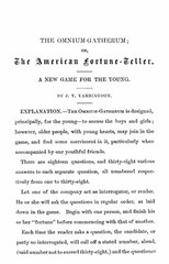 Omnium Gatherum Or The American Fortune Teller „1872” 39 Pages