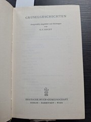 Gruselgeschichten O. C. Recht Recht, Oskar C.: