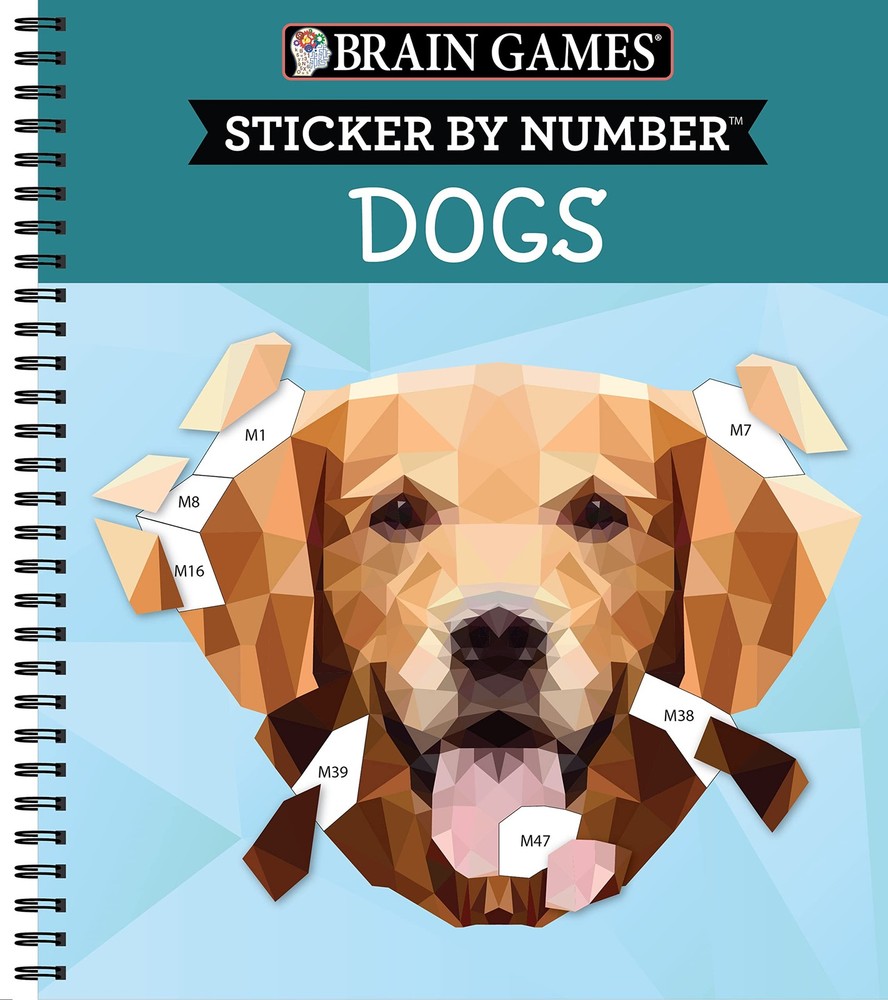 Brain Games – Sticker by Number: Dogs (28 Images to Sticker)