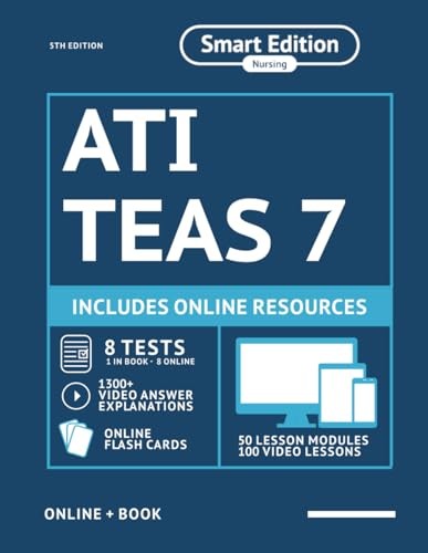 ATI TEAS 7 Study Guide: Smart Edition Academy TEAS 7 Prep Book 5th Edition w…