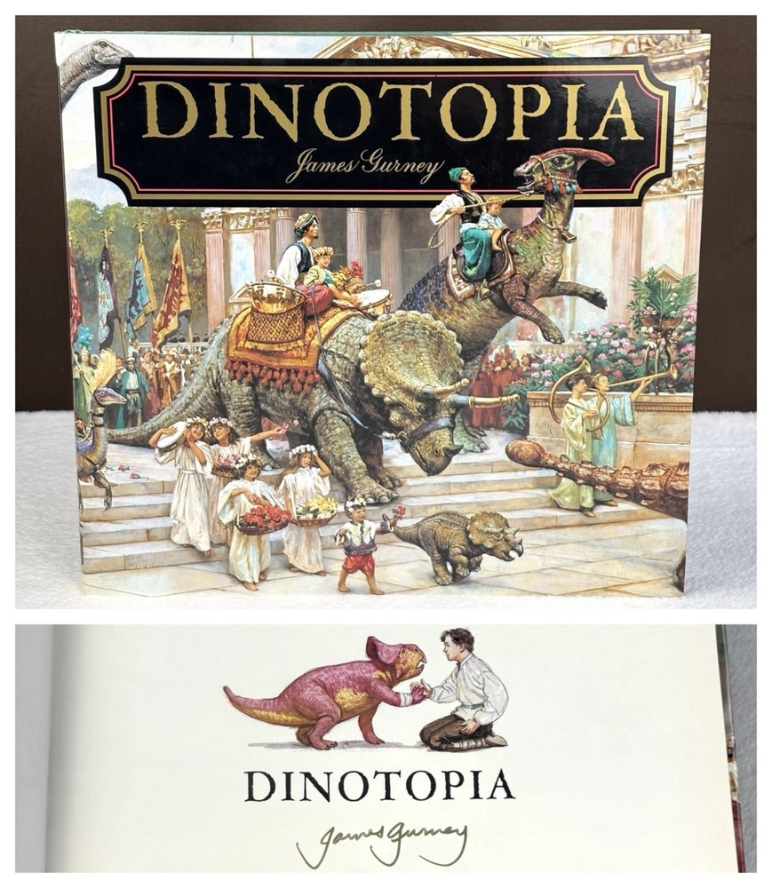 SIGNED! 1992 First Edition Dinotopia: A Land Apart from Time James Gurney Book