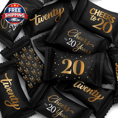 100 Count Cheers to 20 Years Buttermints 13 Oz Individually Wrapped Candy 20Th B