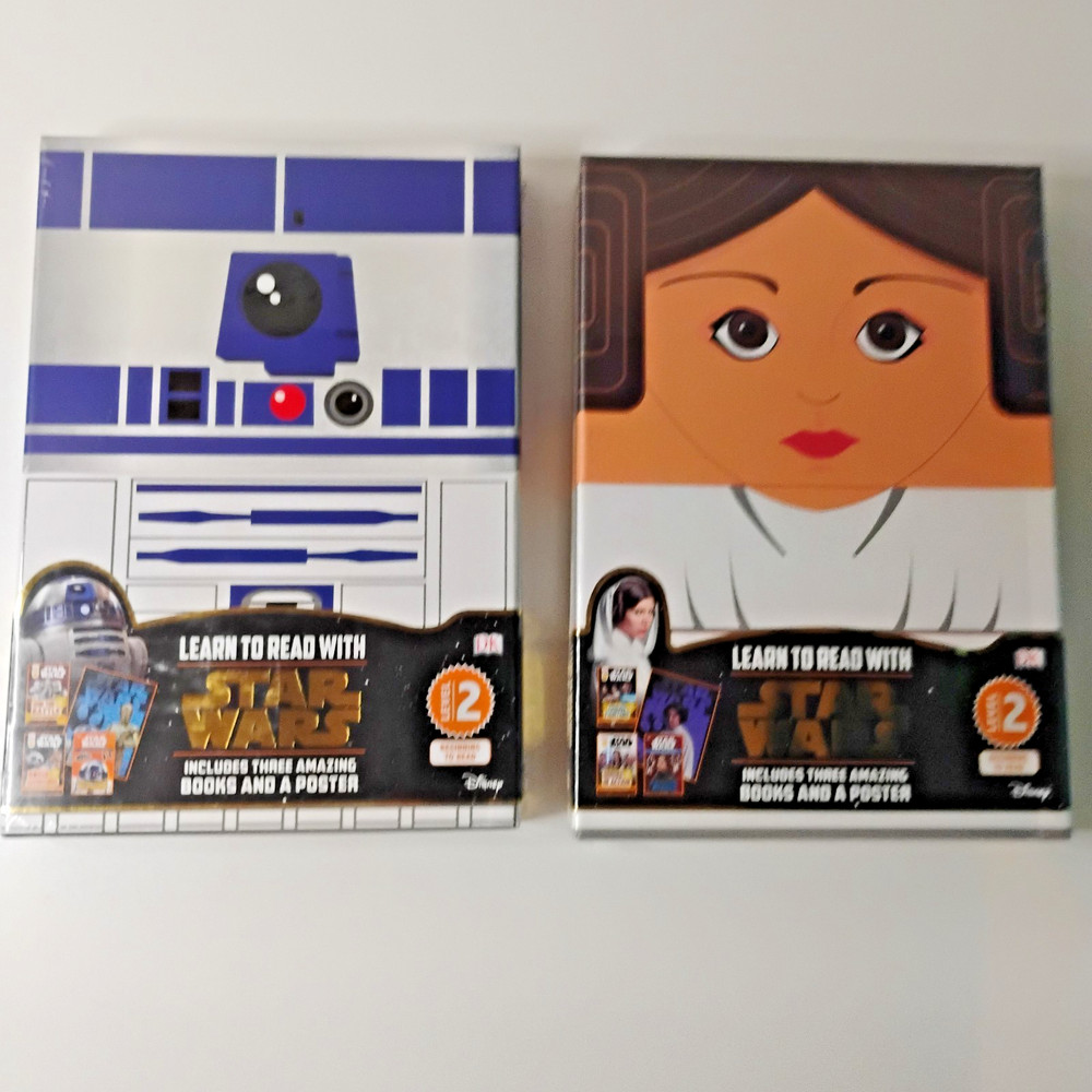 Learn to Read with Star Wars Lot of 2 Box Sets R2-D2 & Leia Level 2 New