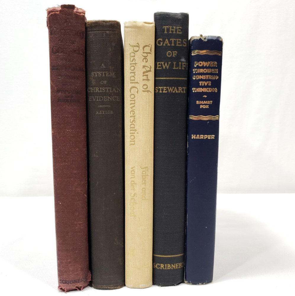 Vintage Christian Books Stack Lot of 5 Bible Theology Pastor Preacher Decorative