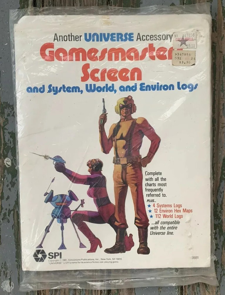 Universe SPI Games Masters Screen Game Book Logs 1981 Dragon Quest