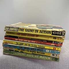 The Saint 7 book lot by Leslie Charteris Vintage 1930s 40s Paperbacks Avon
