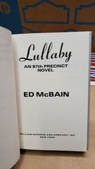 Lullaby By Ed McBain William Morrow 1989 Hardcover A 87th Precinct Novel