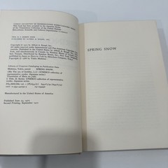 Spring Snow by Yukio Mishima HCDJ 1st Edition 2nd Print Borzoi Books