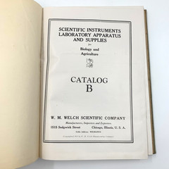 Welch 1880 Fifty Years of Service to Schools 1931 Catalog B Biological Equipment