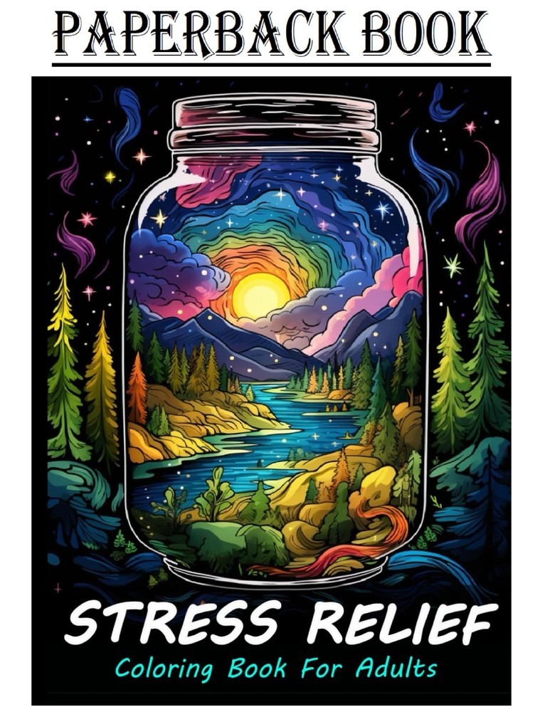 Stress Relief Coloring Book for Adults: Large Print Adult Colouring Book with…