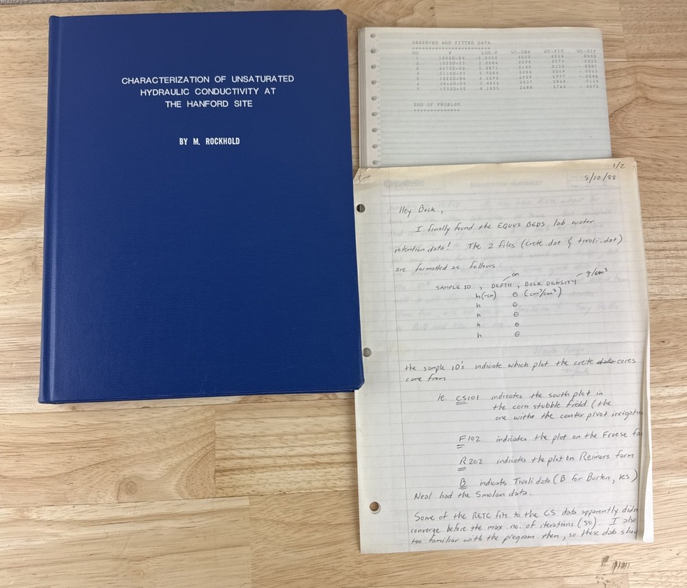 Hanford Site Thesis Report Unsaturated Hydraulic Conductivity M. Rockhold