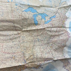 Vintage New Old-Stock Rand McNally Fold-Out Map of the United States USA 52″x34″