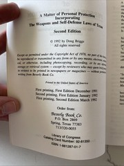A Matter of Personal Protection : Weapons & Defense Texas by Doug Briggs SIGNED