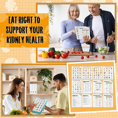 Sinload 12 Pcs Kidney Friendly Food List Poster Kidney Diet Chart Guide for Heal