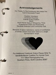 Cooking With The Coalition Cookbook Southern Pines, NC 2003 Moore County