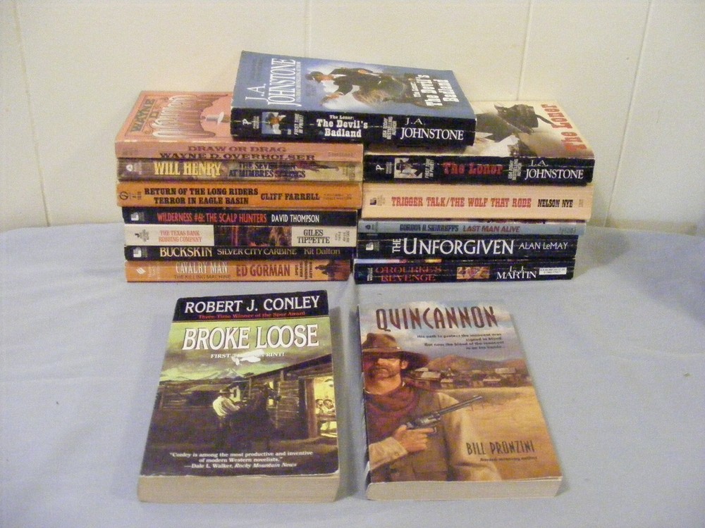 Lot of 15 WESTERNS by Different Authors – 15 pbs/17 stories – FREE SHIPPING