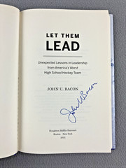 Let Them Lead – John U. Bacon Hardcover Leadership Hockey Sports * SIGNED COPY