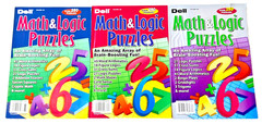 NEW Lot 3 Penny Press Dell Math & Logic Problems Puzzle Books Volumes 181-183