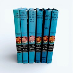 6 Vintage The Hardy Boys Mystery Books Franklin W Dixon Blue Matte 1 – 4 10, 11