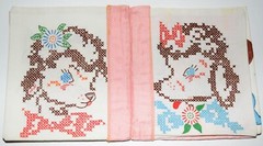 Vintage Rare Handmade Linen Childs Printed 14 Pages Picture Book 8 x 9
