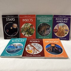 Golden Guide Lot Of 7 – Insects Endangered Rocks Fossils Minerals Stars Whales