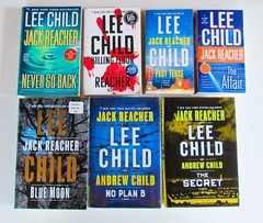 Lee Child Jack Reacher Books, Lot of 7, Hard and Soft Cover Mix, Thriller Action