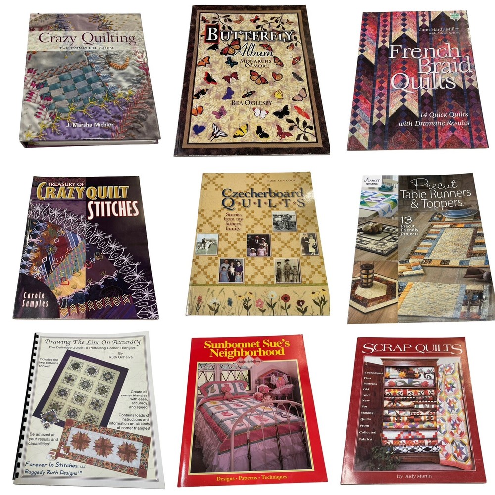 Quilter’s Lot 9 books Guides Design Patterns Techniques Scrap French Braid Quilt