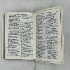 Collins Genuine White French Morocco Leather Red Letter Concordance Bible W/ Box