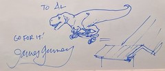 James Gurney Signed Dinotopia 1st Edition HC w/ Original T-Rex Sketch Drawing