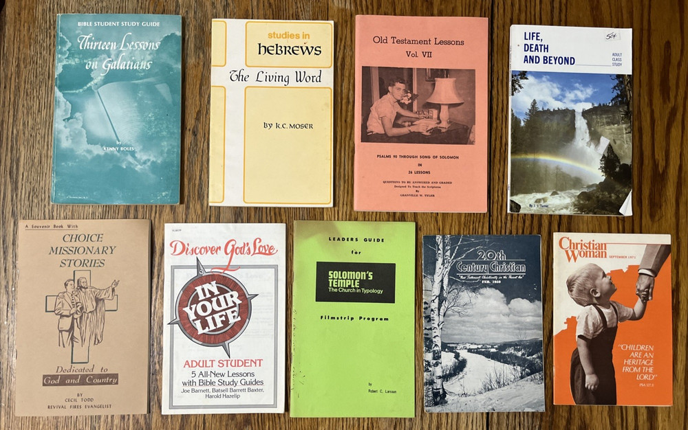 Lot of 9 Vintage Church of Christ Books, Commentary J. J. Turner, Batsell Baxter