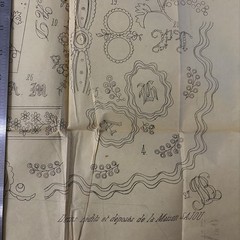 Rare Antique 1857 French Embroidery Pattern Cendrillon Journal Maison Sajou