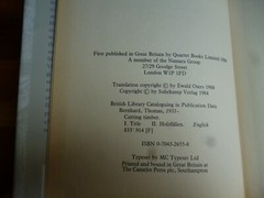 CUTTING TIMBER by Thomas Bernhard Hardcover Quartet Book