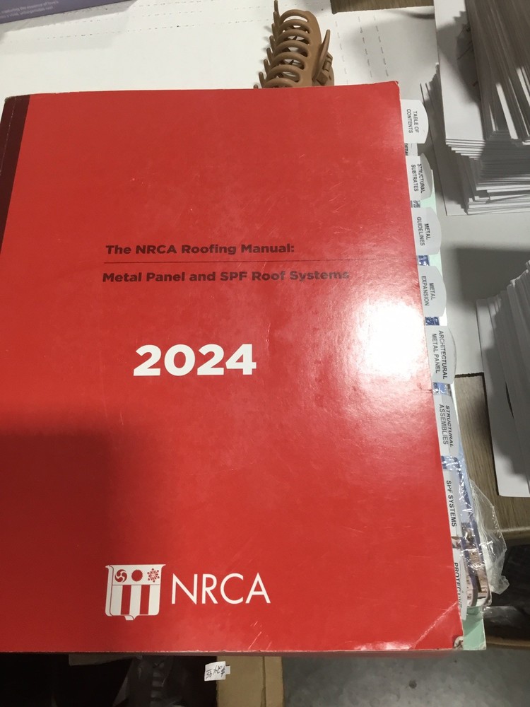The NRCA Roofing Manual: Metal Panel and SPF Roof Systems 2024 Book USED