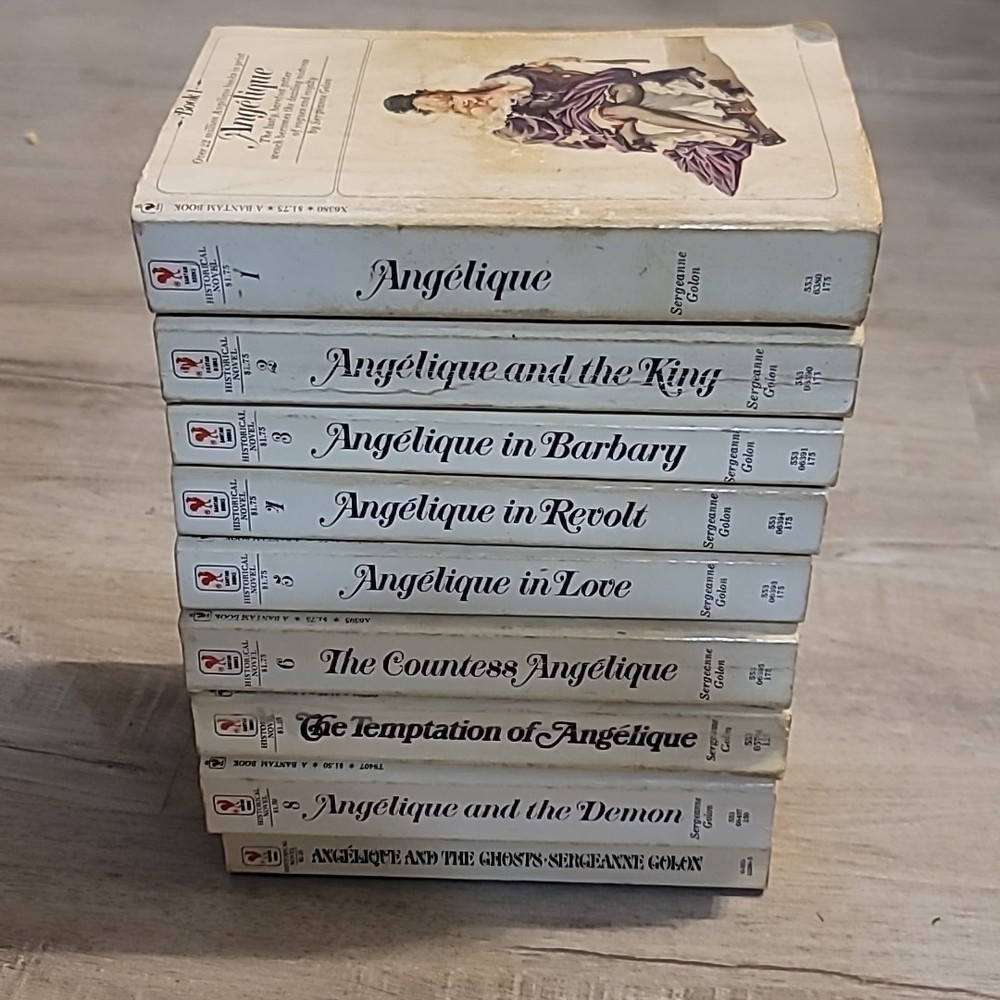 Angelique full series PB 1 – 9 complete lot Golon Bantam romance OOP French VTG