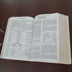 OPEN BIBLE PROPHECY EDITION HOLY BIBLE KJV GENUINE LEATHER GODS NEWS BEHIND NEWS
