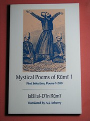 MYSTICAL POEMS OF RUMI 1 & 2 Jalal al-Din Rumi Translated A.J. Arberry 1991 PB