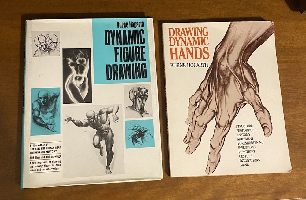 Burne Hogarth Dynamic Figure Drawing + Drawing Dynamic Hands 2 Book